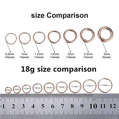 nose piercing gauge size chart.